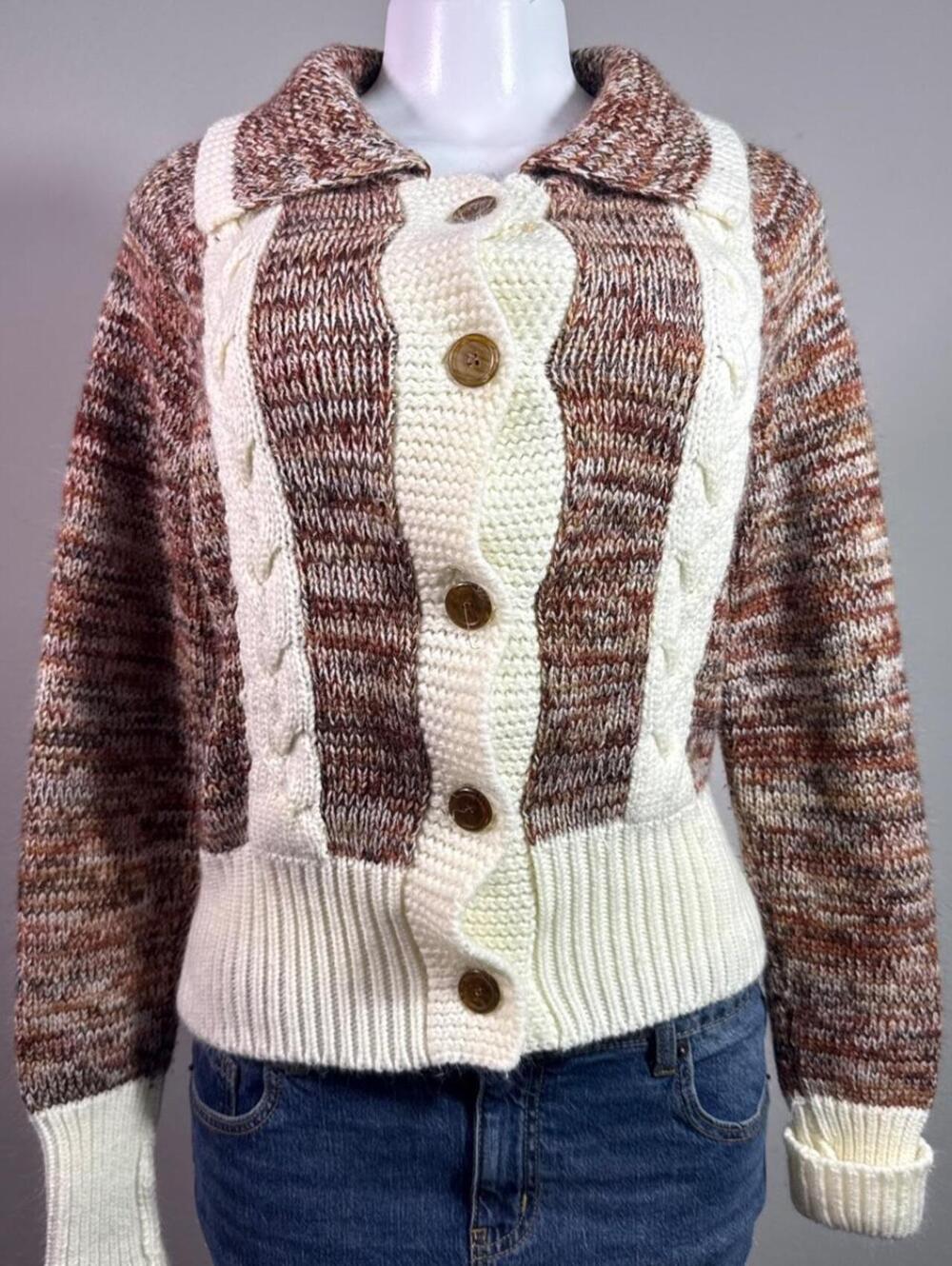 Vintage Sutra CORP marled knit button cardigan – Women's Used Clothing